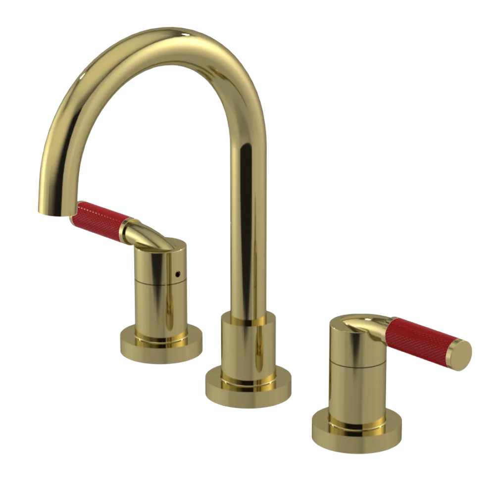 Rubinet Widespread Lav. Set. (less drain) Natural Brass