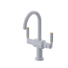Rubinet Single Hole Dual Handle Lav. Set. (less drain) White