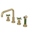 Rubinet Widespread Kitchen Set with Hand Spray Satin Brass