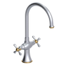 Rubinet Two Handle Single Hole Kitchen Set Satin Chrome