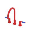 Rubinet Widespread Kitchen Set Red