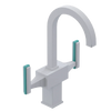 Rubinet Single Hole Dual Handle Lav. Set. (less drain) Matt White
