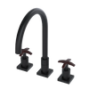 Rubinet Widespread Kitchen Set Matt Black