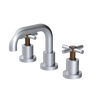 Rubinet Widespread Lav. Set. (less drain) Satin Chrome