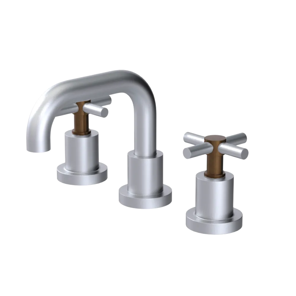 Rubinet Widespread Lav. Set. (less drain) Satin Chrome
