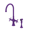 Rubinet Two Handle Single Hole Kitchen Set with Hand Spray Purple Haze