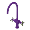 Rubinet Two Handle Single Hole Kitchen Set with LaSalle Spout Purple Haze