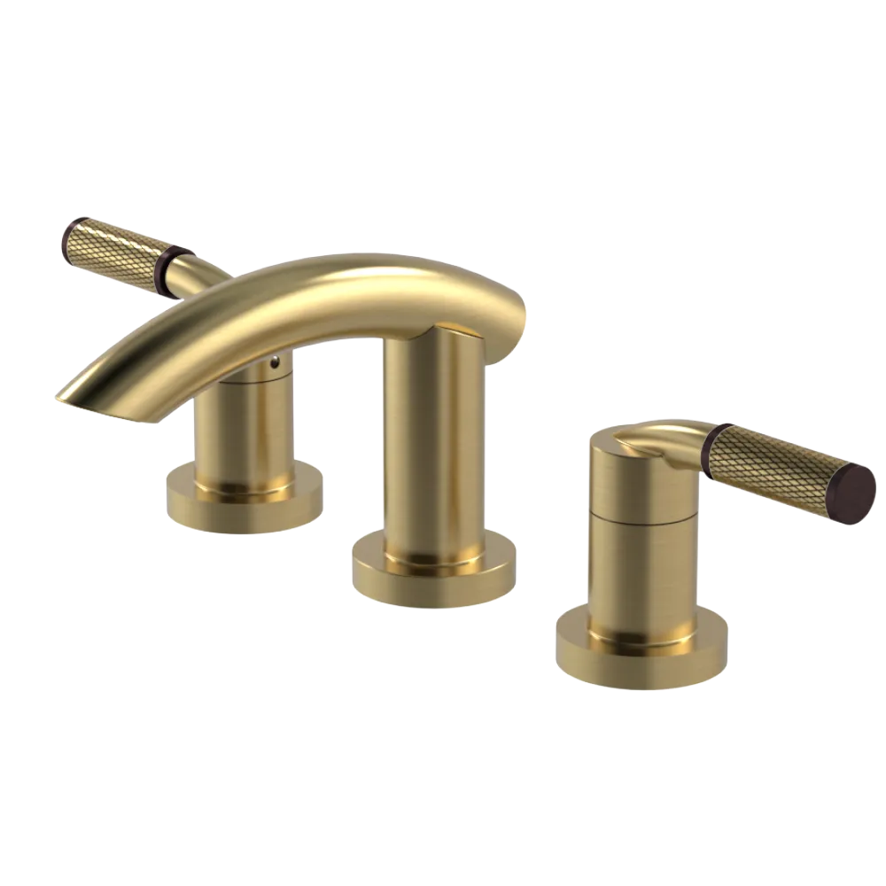 Rubinet Widespread Lav. Set. (less drain) Satin Brass
