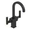 Rubinet Single Hole Dual Handle Lav. Set. (less drain) Black