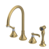 Rubinet Widespread Kitchen Set with Hand Spray Satin Gold