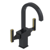 Rubinet Single Hole Dual Handle Lav. Set. (less drain) Black