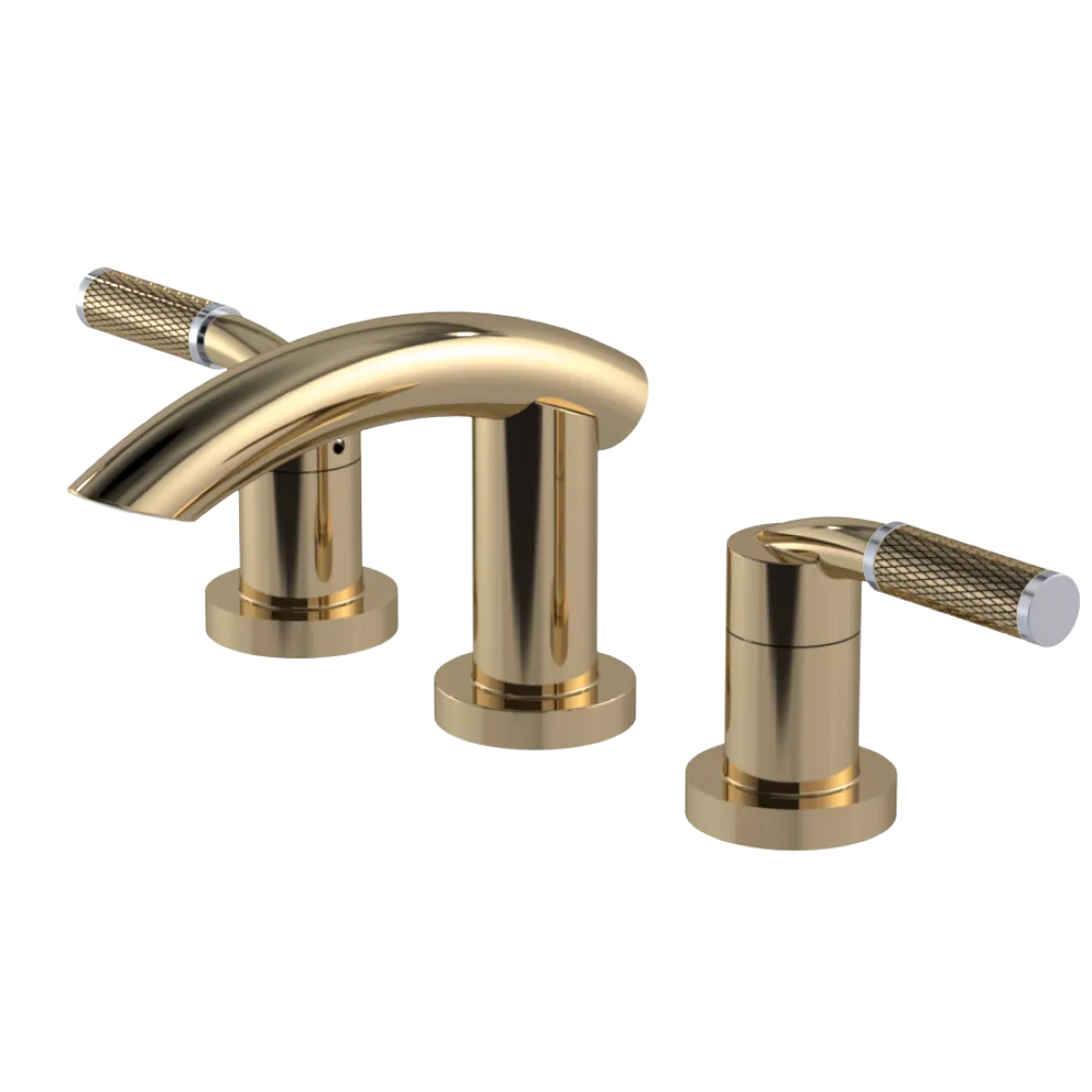 Rubinet Widespread Lav. Set. (less drain) Gold
