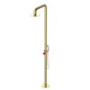 Rubinet Pressure Balance Outdoor Shower with Hand Held Shower & 10" Shower Head - 304 Stainless Steel Satin Gold