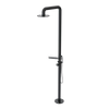 Rubinet Pressure Balance Outdoor Shower with Hand Held Shower & 10" Shower Head (with shelf) - 304 Stainless Steel Matt Black