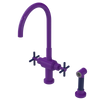 Rubinet Two Handle Single Hole Kitchen Set with LaSalle Spout with Hand Spray Purple Haze