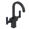 Rubinet Single Hole Dual Handle Lav. Set. (less drain) Black
