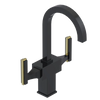 Rubinet Single Hole Dual Handle Lav. Set. (less drain) Black