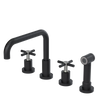 Rubinet Widespread Kitchen Set with Hand Spray Matt Black