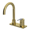 Rubinet 4" Centre Single Control Lav. Set. (less drain) Natural Brass