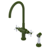 Rubinet Two Handle Single Hole Kitchen Set with LaSalle Spout with Hand Spray Green Envy