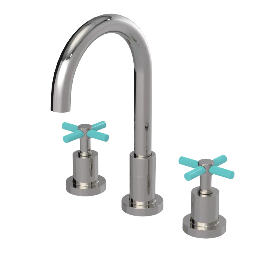 Rubinet Widespread Kitchen Set with LaSalle Spout Polished Nickel