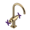 Rubinet Single Hole Dual Handle Lav. Set. (less drain) Gold