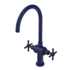 Rubinet Two Handle Single Hole Kitchen Set with LaSalle Spout Midnight Blue