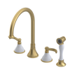 Rubinet Widespread Kitchen Set with Hand Spray Satin Gold
