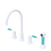 Rubinet Widespread Kitchen Set with Hand Spray White