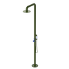Rubinet Pressure Balance Outdoor Shower with Hand Held Shower & 10" Shower Head - 304 Stainless Steel Green Envy