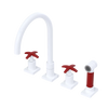 Rubinet Widespread Kitchen Set with Hand Spray White