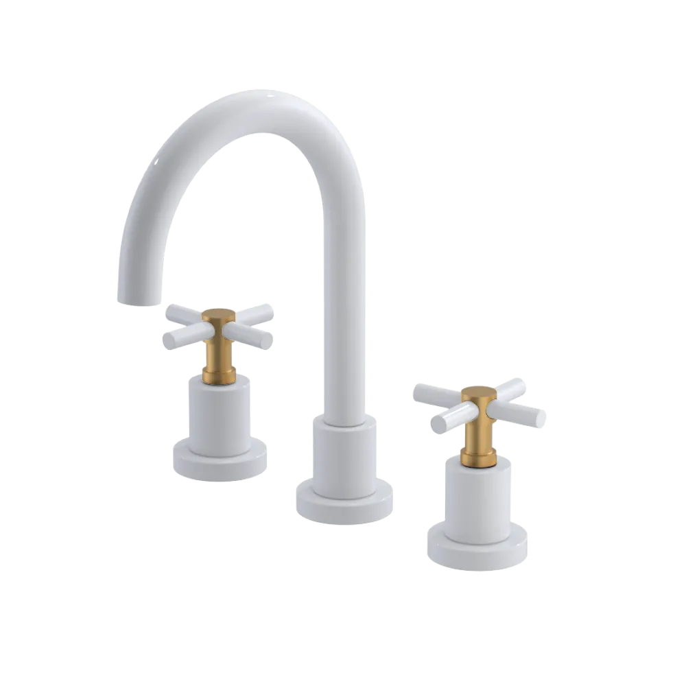 Rubinet Widespread Lav. Set. (less drain) White