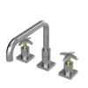 Rubinet Widespread Kitchen Set with Genesis Spout Satin Nickel