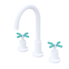 Rubinet Widespread Kitchen Set with LaSalle Spout Matt White