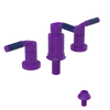 Rubinet Bidet Fitting with Spray, Diverter, and Vacuum Breaker (less drain) Purple Haze