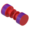 Rubinet Shower Door Knob (set) Red