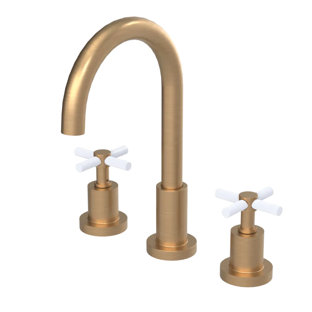 Rubinet Widespread Kitchen Set with LaSalle Spout Satin Gold