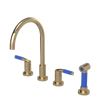 Rubinet Widespread Kitchen Set with Hand Spray Gold