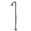 Rubinet Pressure Balance Outdoor Shower with Hand Held Shower & 10" Shower Head - 304 Stainless Steel Green Envy