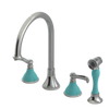 Rubinet Widespread Kitchen Set with Hand Spray Satin Nickel