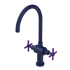 Rubinet Two Handle Single Hole Kitchen Set with LaSalle Spout Midnight Blue