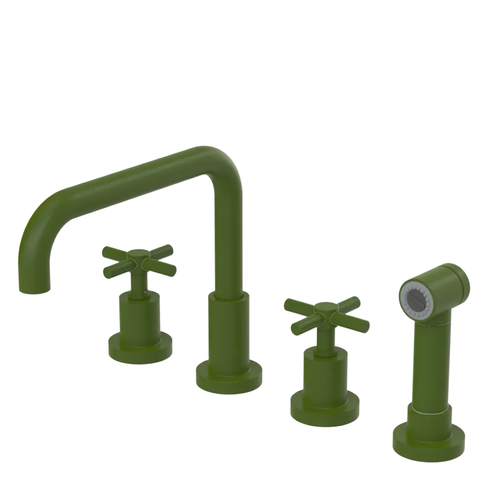 Rubinet Widespread Kitchen Set with Hand Spray Green Envy