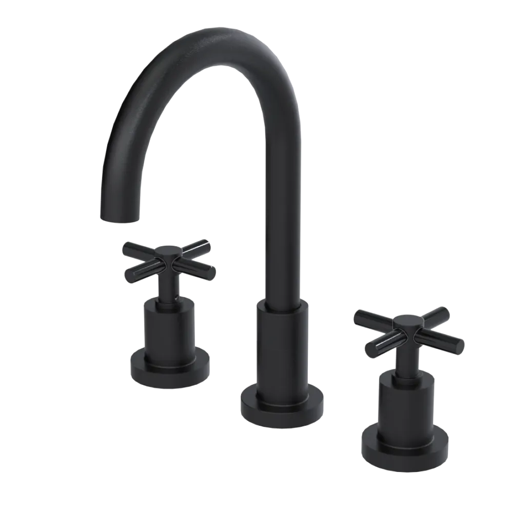Rubinet Widespread Kitchen Set with LaSalle Spout Matt Black