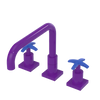 Rubinet Widespread Kitchen Set with Genesis Spout Purple Haze