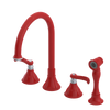 Rubinet Widespread Kitchen Set with Hand Spray Red