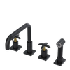 Rubinet Widespread Kitchen Set with Genesis Spout with Hand Spray Matt Black