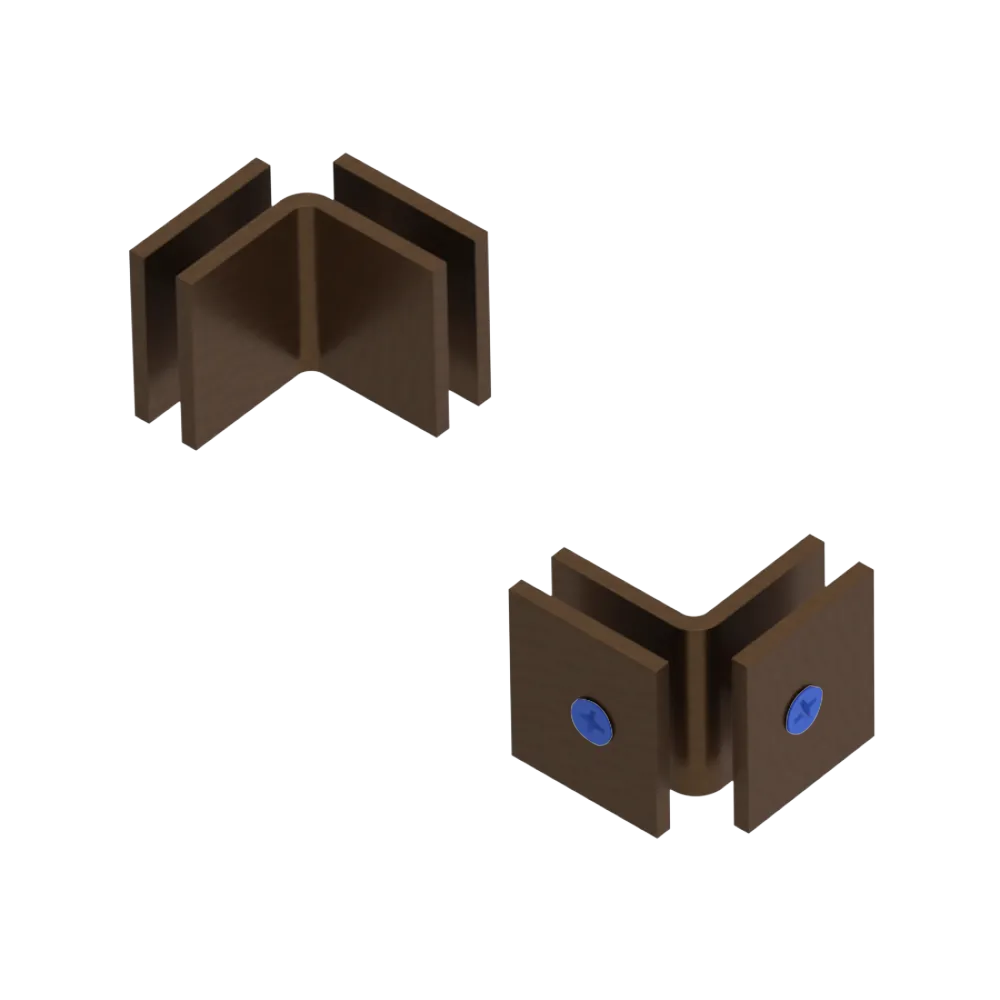 Rubinet 90 Glass to Glass Open Face Tuscan Brass