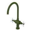 Rubinet Two Handle Single Hole Kitchen Set with LaSalle Spout Green Envy
