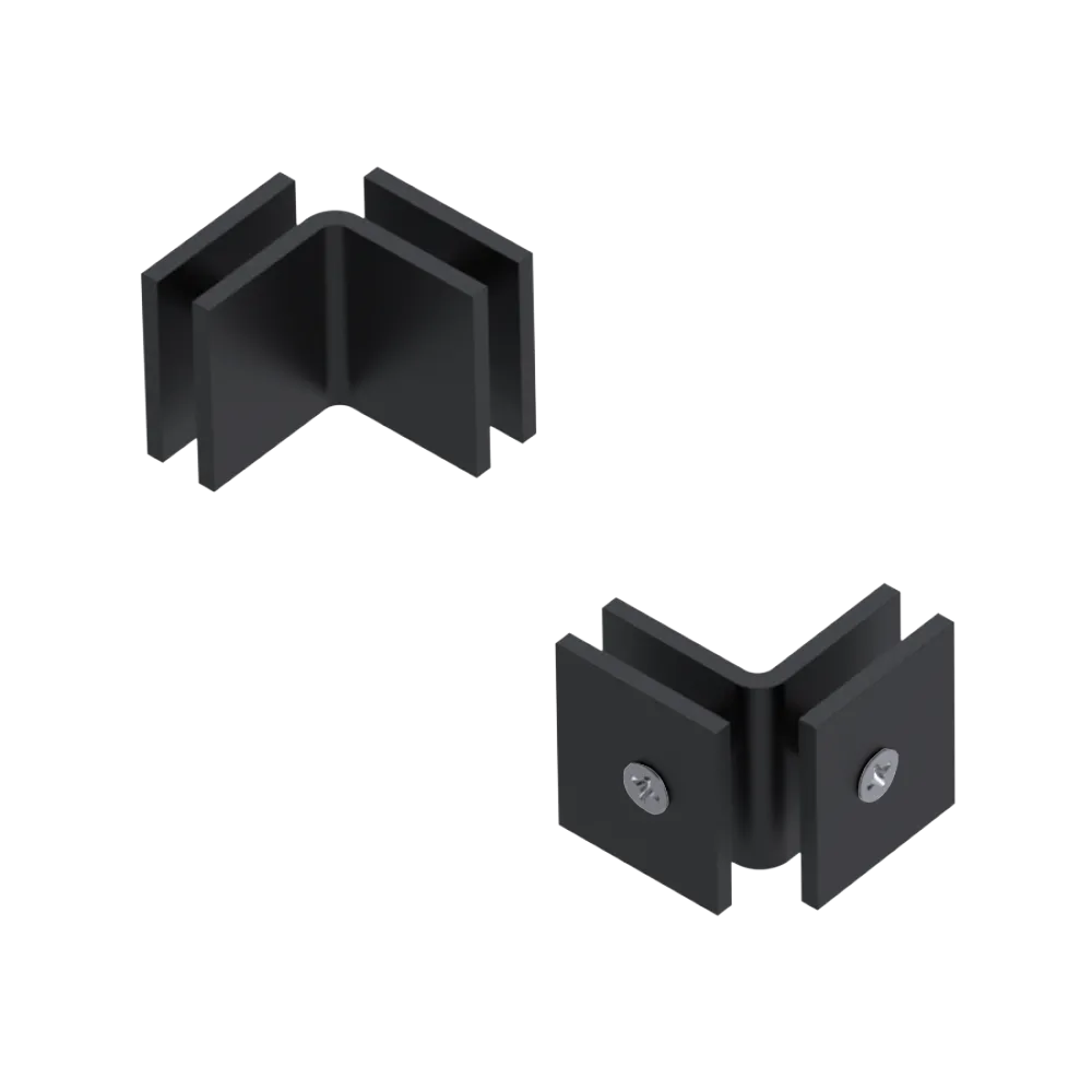 Rubinet 90 Glass to Glass Open Face Matt Black