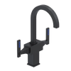 Rubinet Single Hole Dual Handle Lav. Set. (less drain) Matt Black